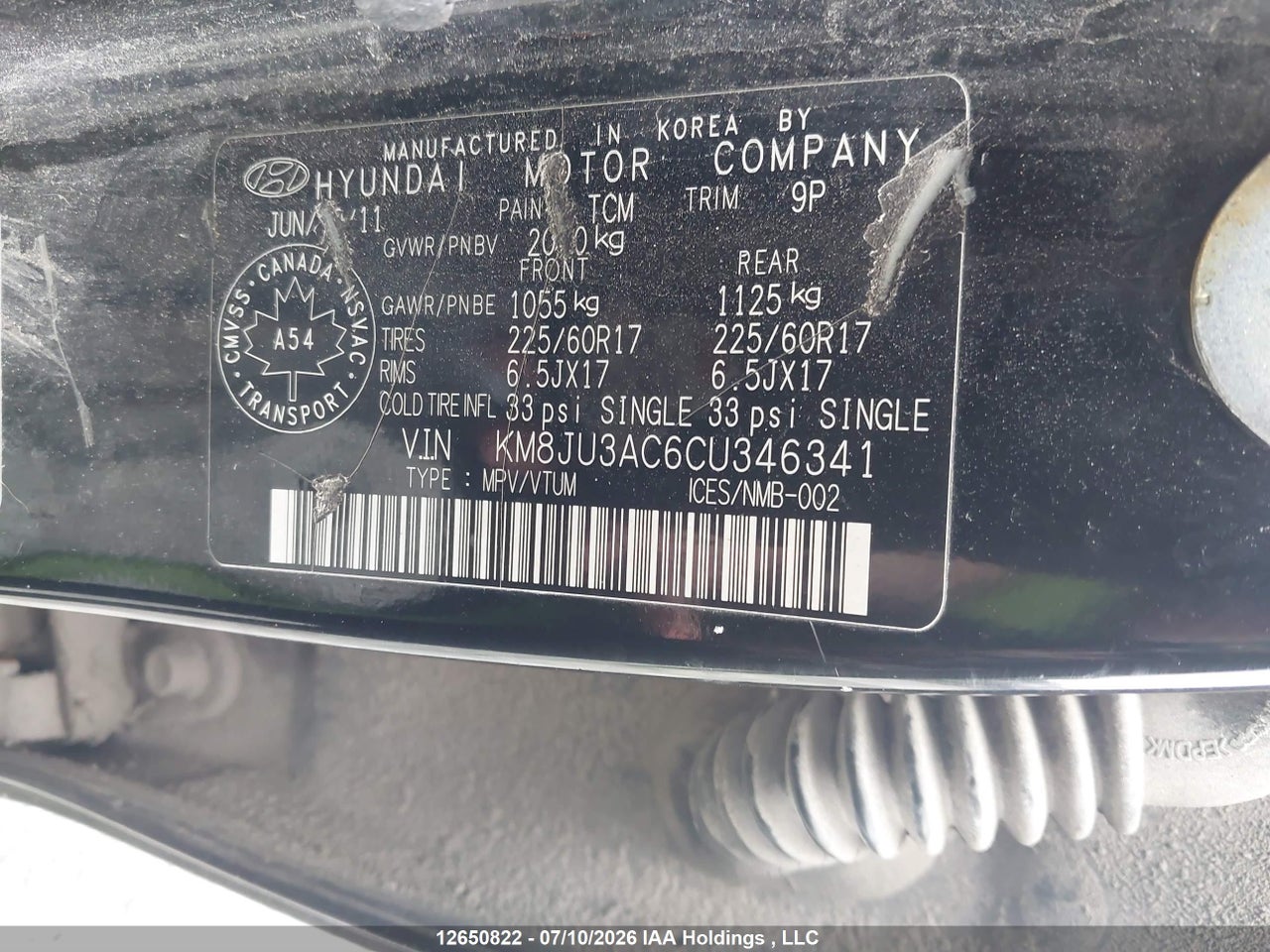 2012 HYUNDAI TUCSON GLS/LIMITED thumbnail 10