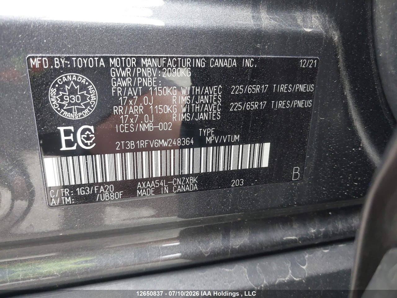 2021 TOYOTA RAV4 LE thumbnail 10