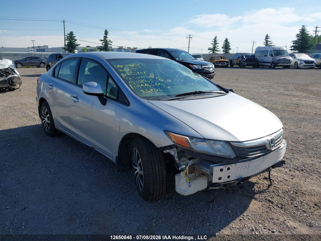 2012 HONDA CIVIC LX thumbnail 2