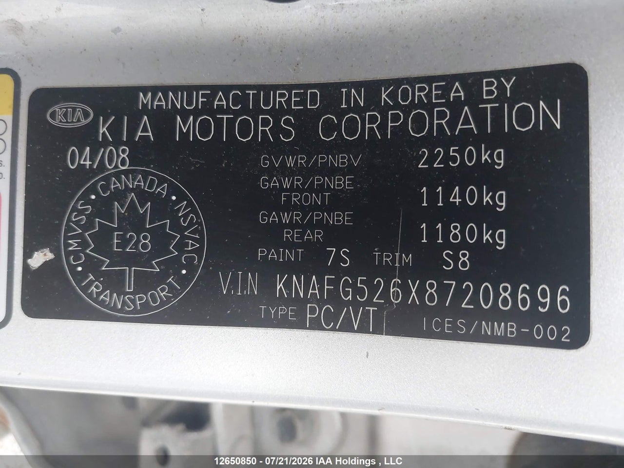 2008 KIA RONDO LX/EX thumbnail 10