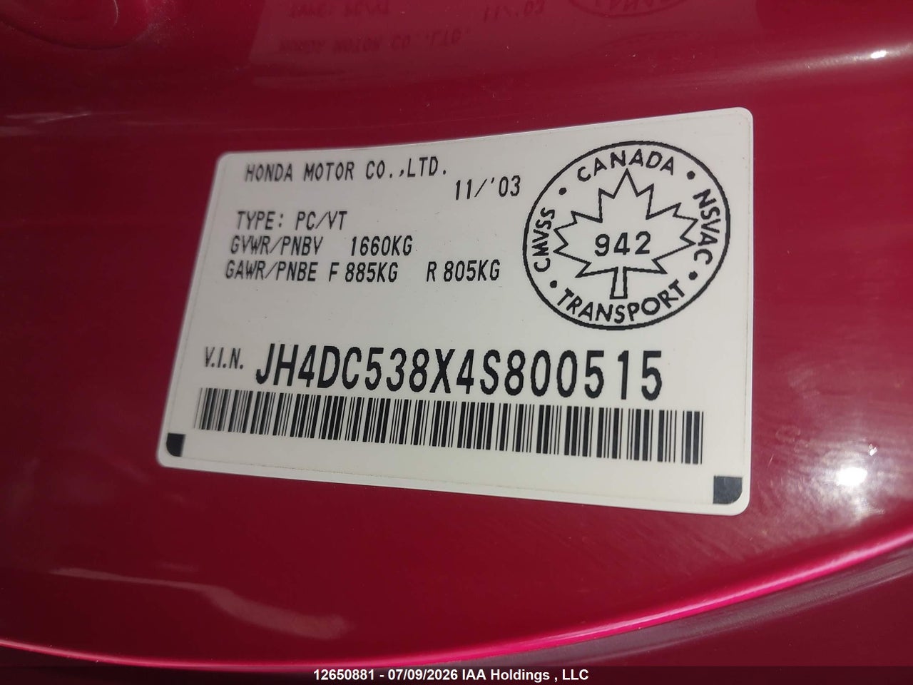 2004 ACURA RSX thumbnail 10