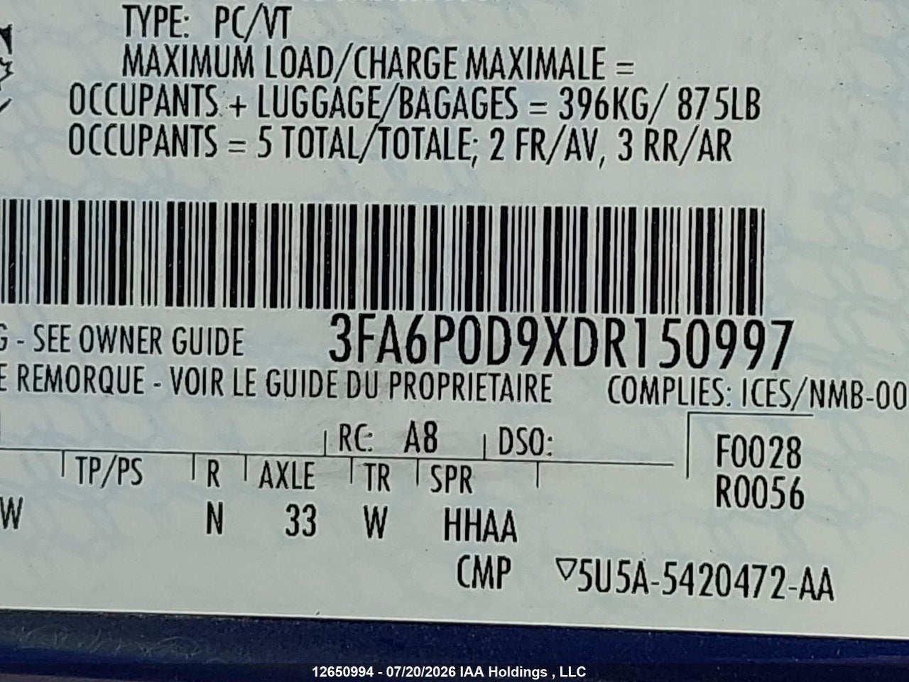 2013 FORD FUSION TITANIUM thumbnail 10