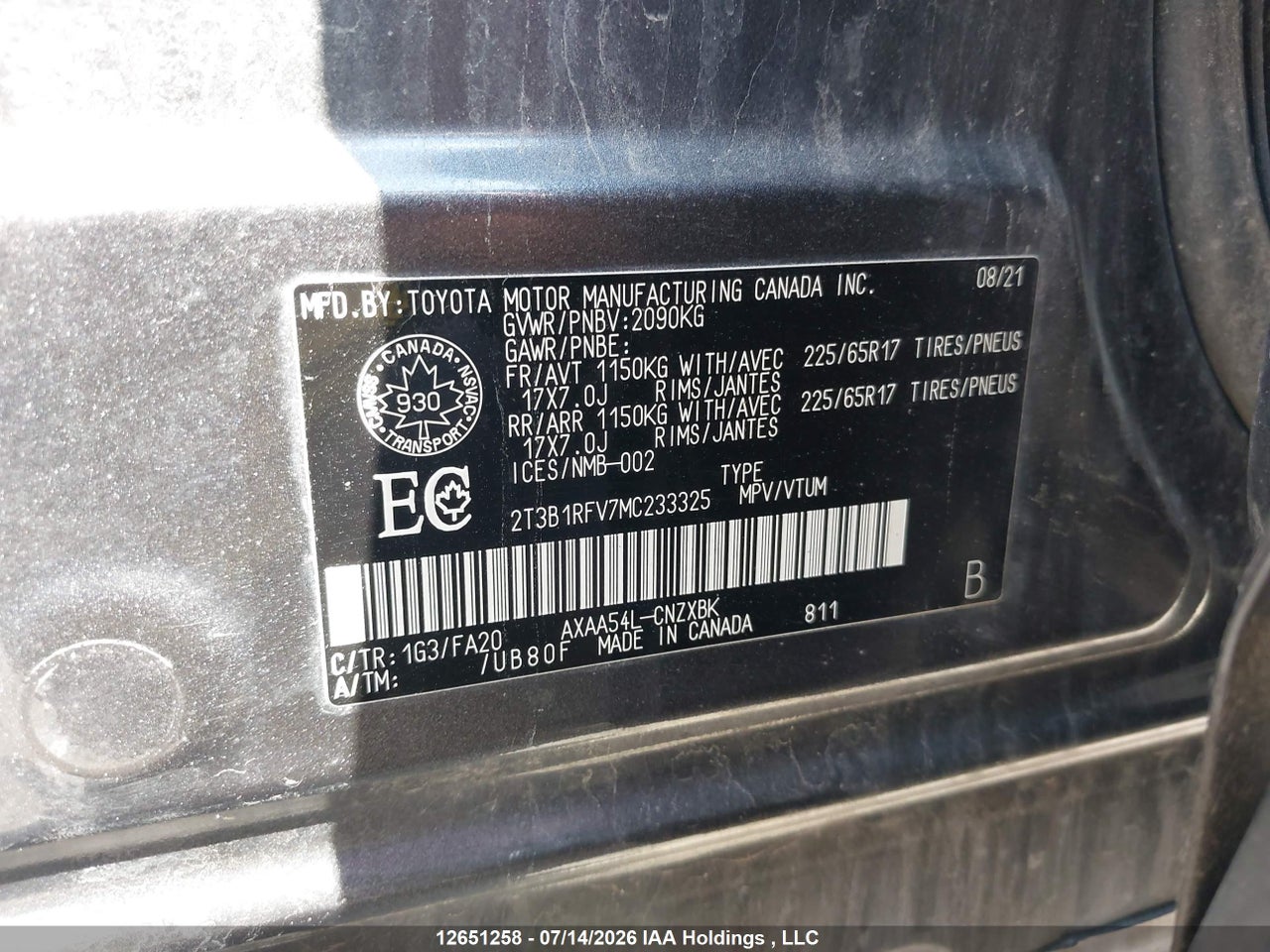 2021 TOYOTA RAV4 thumbnail 10
