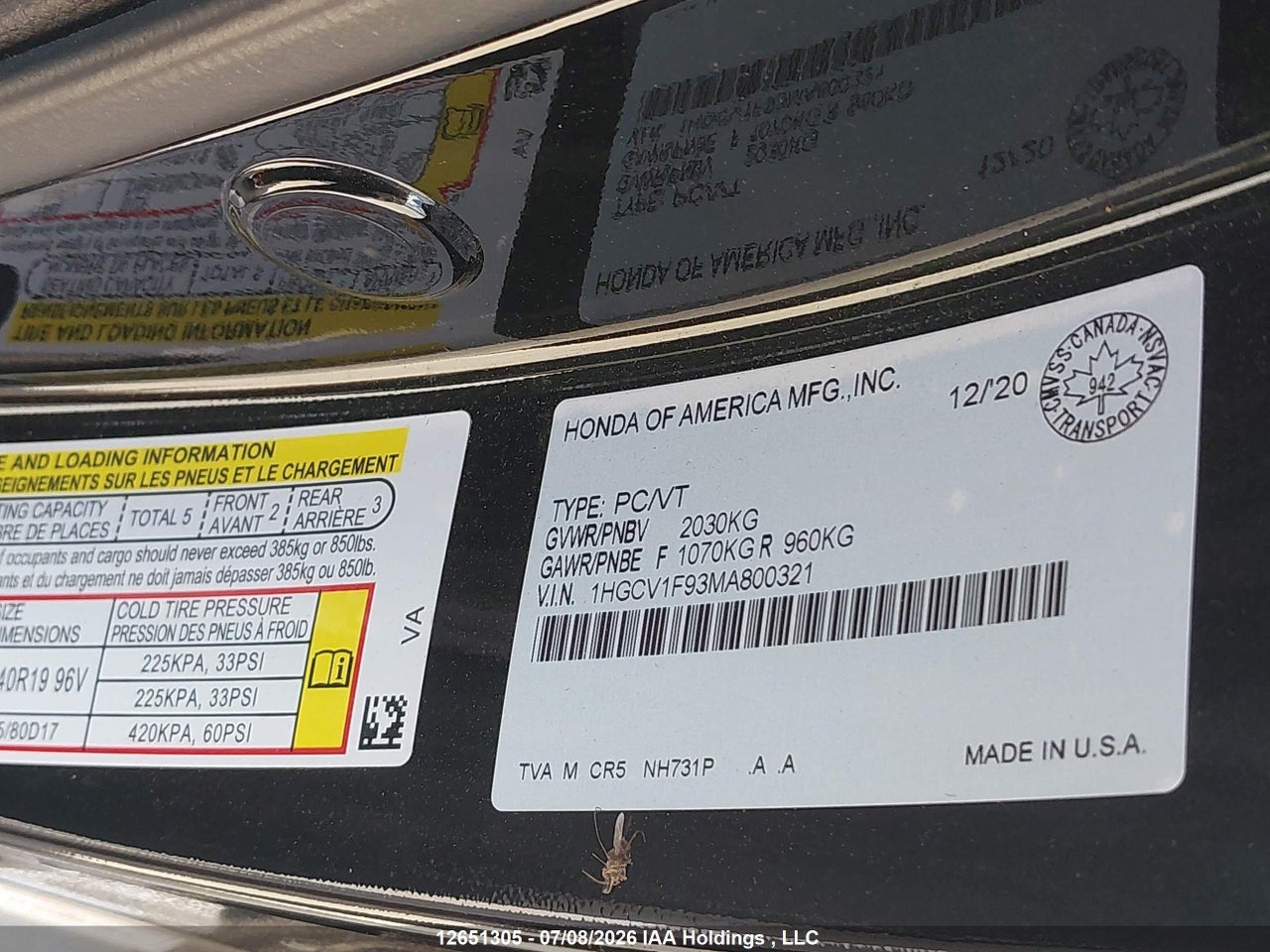 2021 HONDA ACCORD thumbnail 10