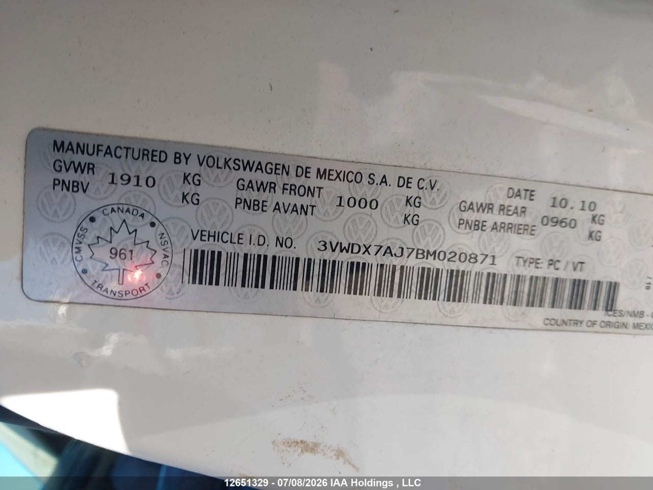 2011 VOLKSWAGEN JETTA thumbnail 10