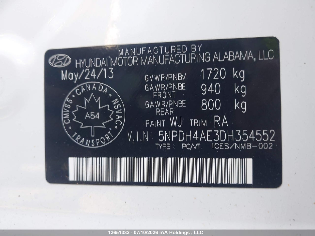 2013 HYUNDAI ELANTRA thumbnail 10