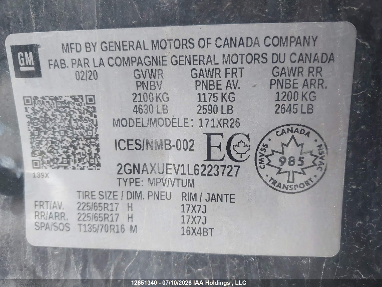 2020 CHEVROLET EQUINOX thumbnail 10