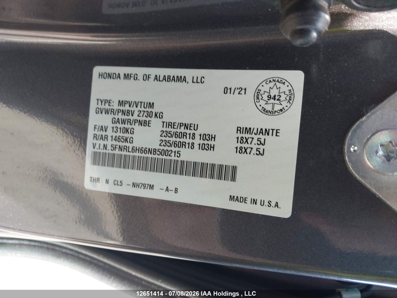 2022 HONDA ODYSSEY EXL thumbnail 10