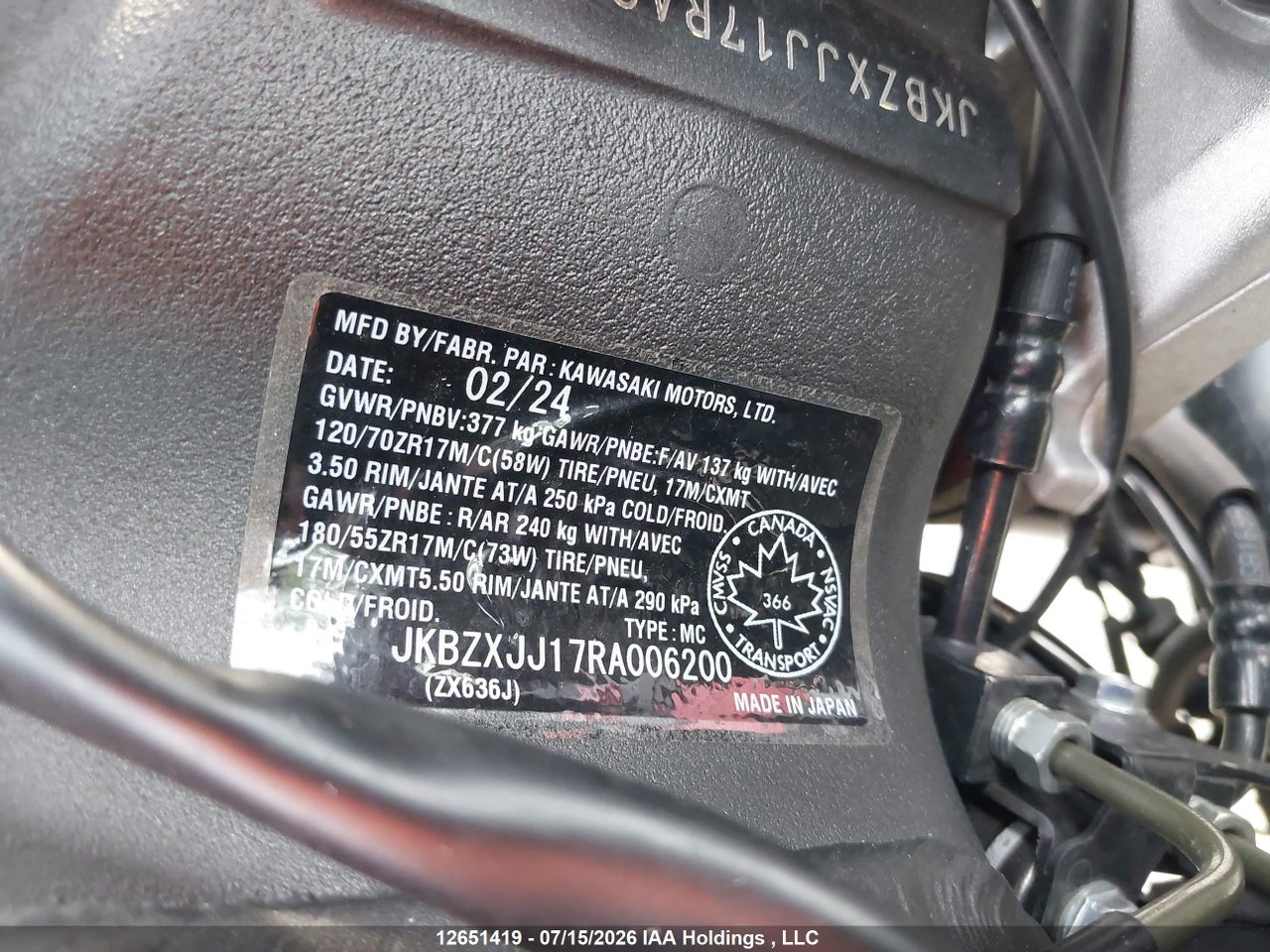 2024 KAWASAKI ZX636 K thumbnail 11