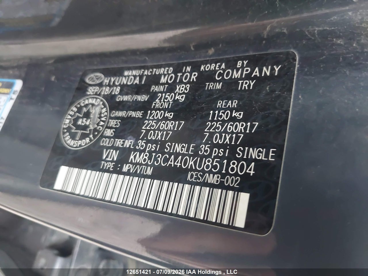 2019 HYUNDAI TUCSON thumbnail 10