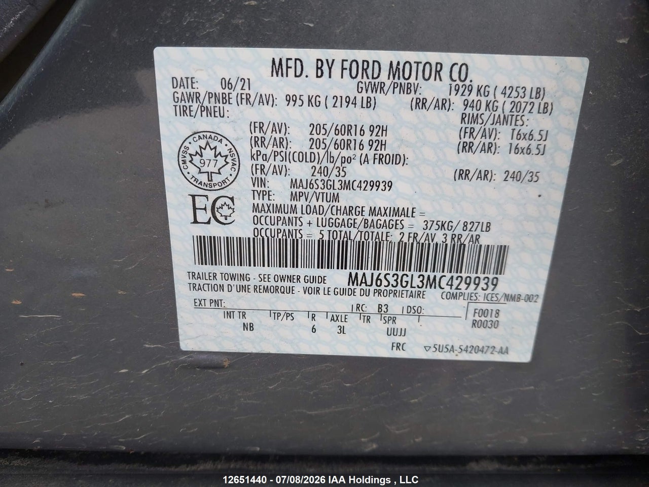 2021 FORD ECOSPORT SE thumbnail 10