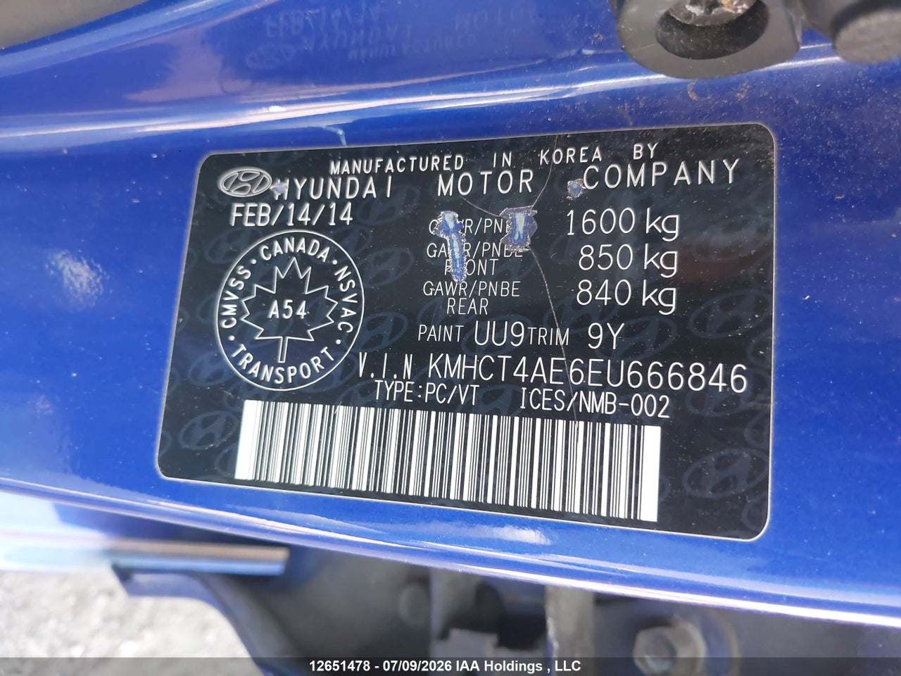 2014 HYUNDAI ACCENT GLS/GS thumbnail 10