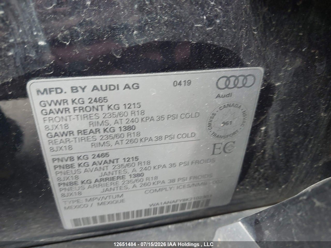 2019 AUDI Q5 45 KOMFORT thumbnail 10