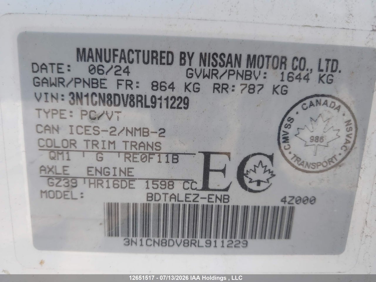 2024 NISSAN VERSA S thumbnail 10