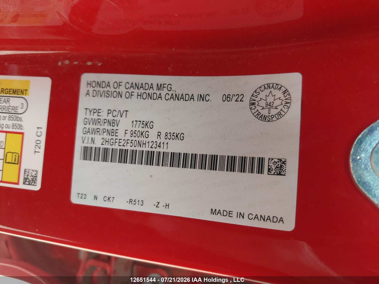 2022 HONDA CIVIC SPORT thumbnail 10