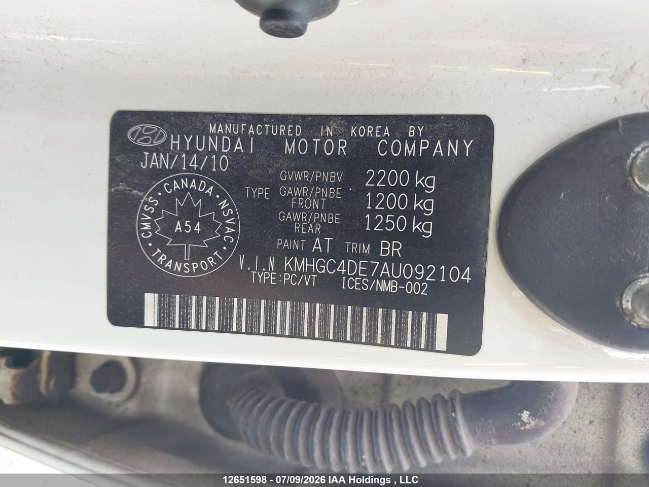2010 HYUNDAI GENESIS 3.8L thumbnail 10
