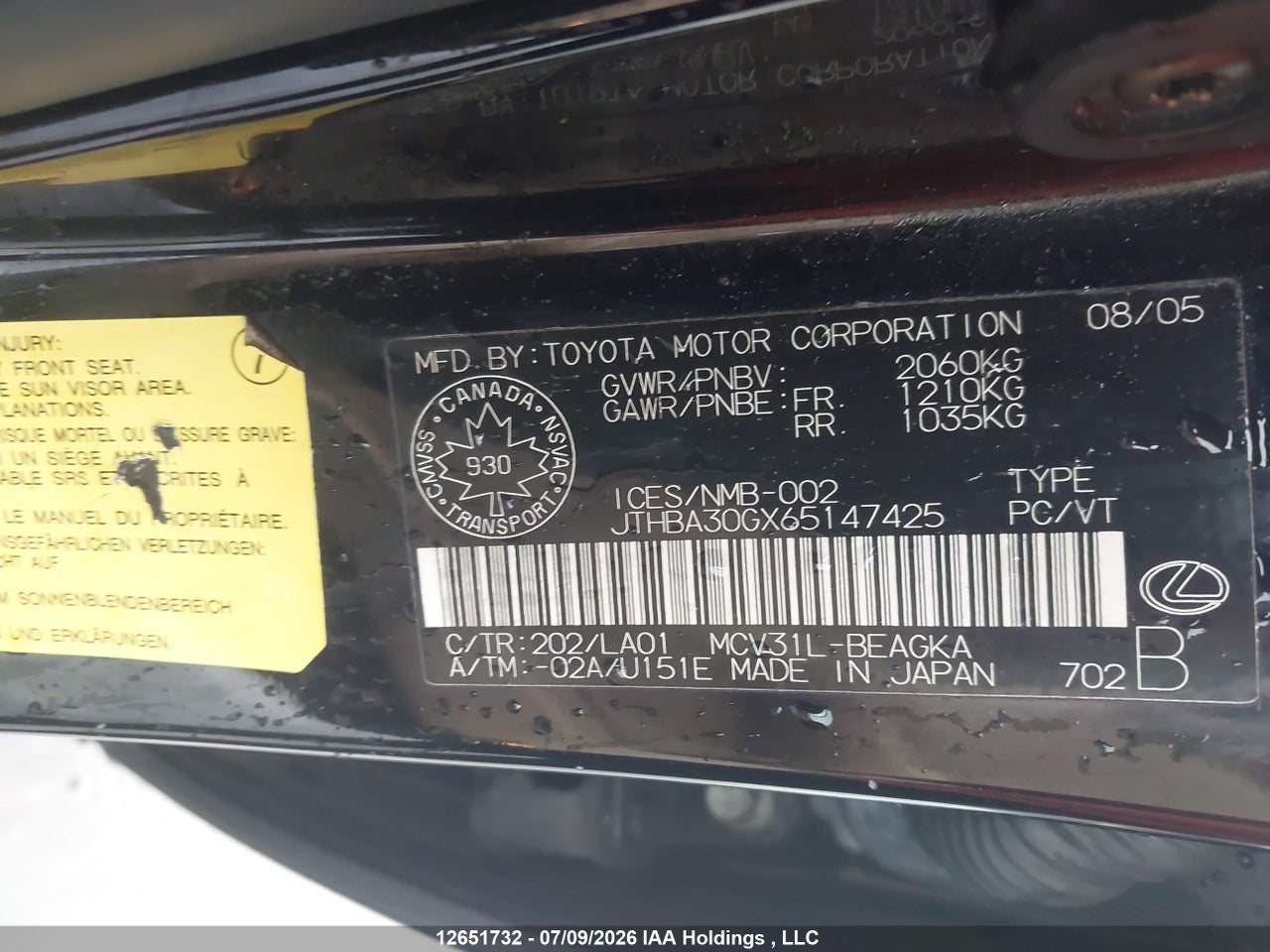 2006 LEXUS ES 330 thumbnail 10