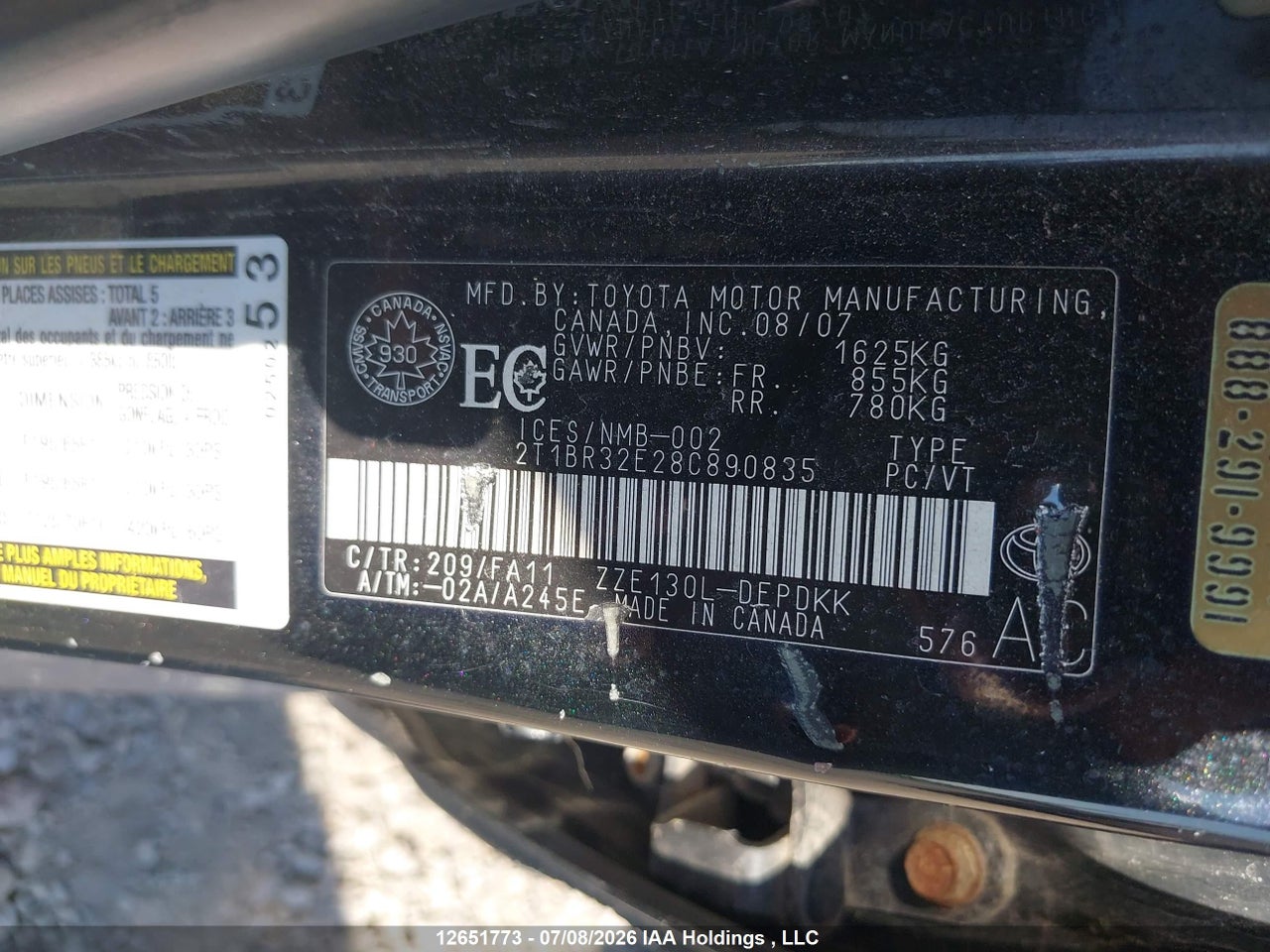 2008 TOYOTA COROLLA CE/LE/S thumbnail 10