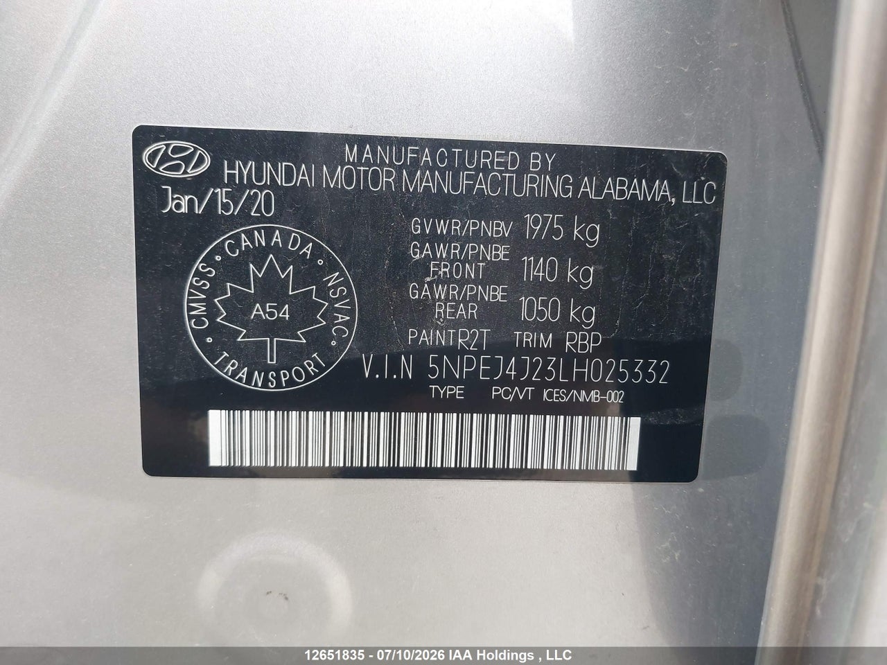 2020 HYUNDAI SONATA thumbnail 10