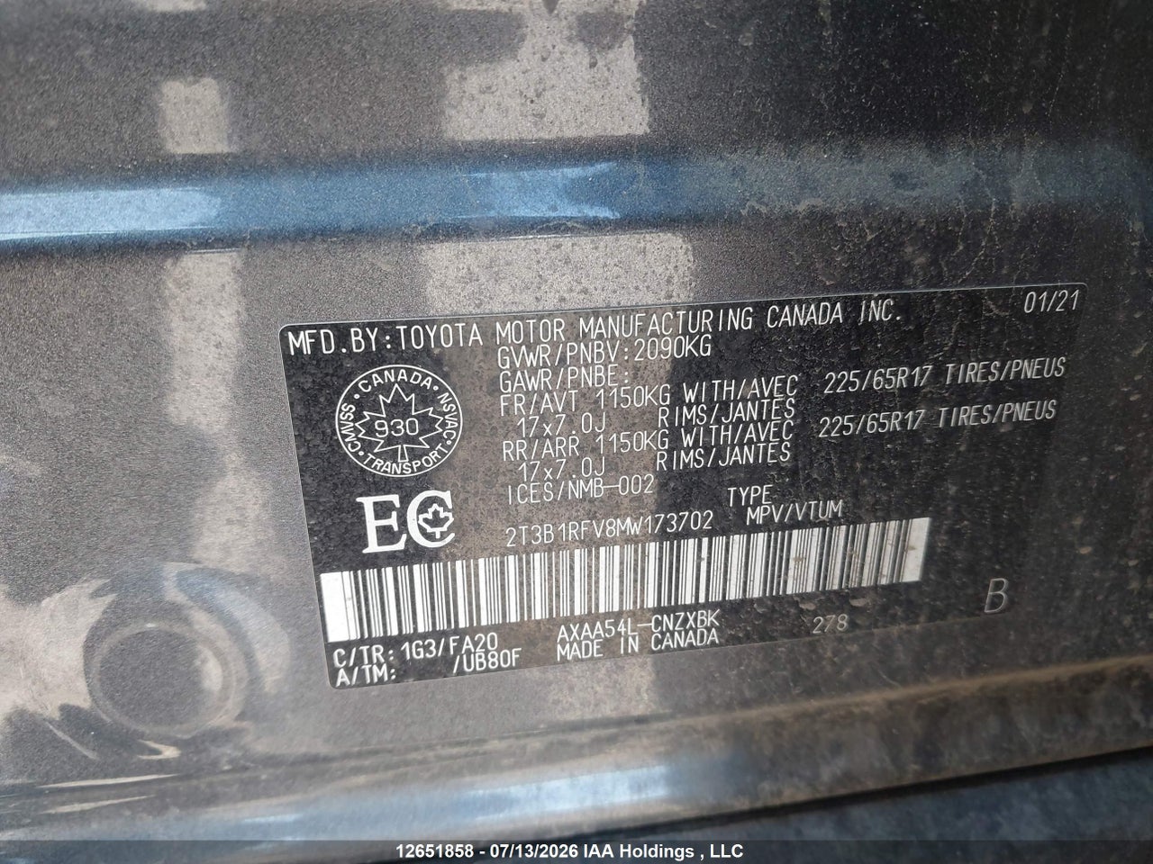2021 TOYOTA RAV4 LE thumbnail 10