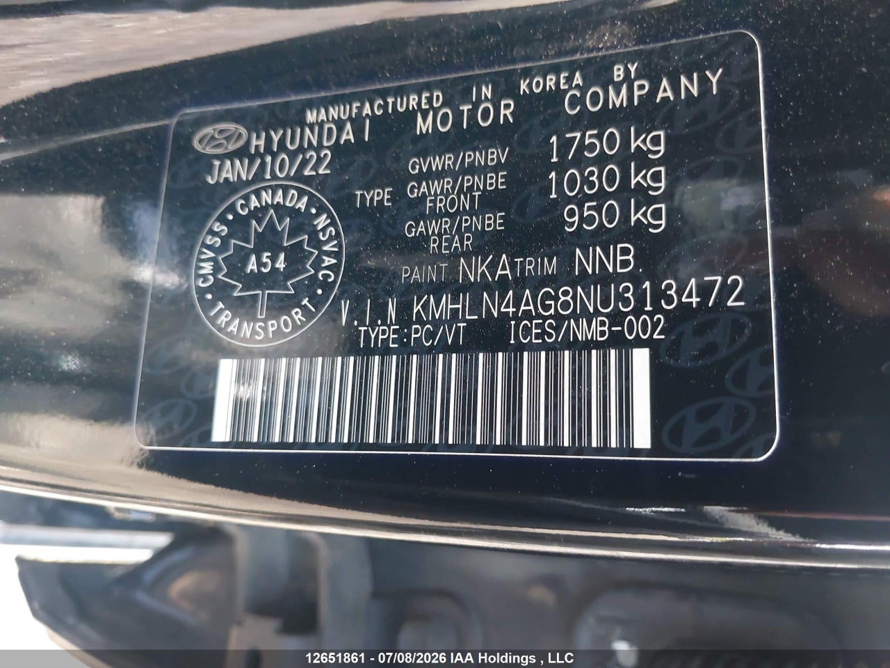2022 HYUNDAI ELANTRA ULTIMATE IVT WITH TECH PACKAGE thumbnail 10