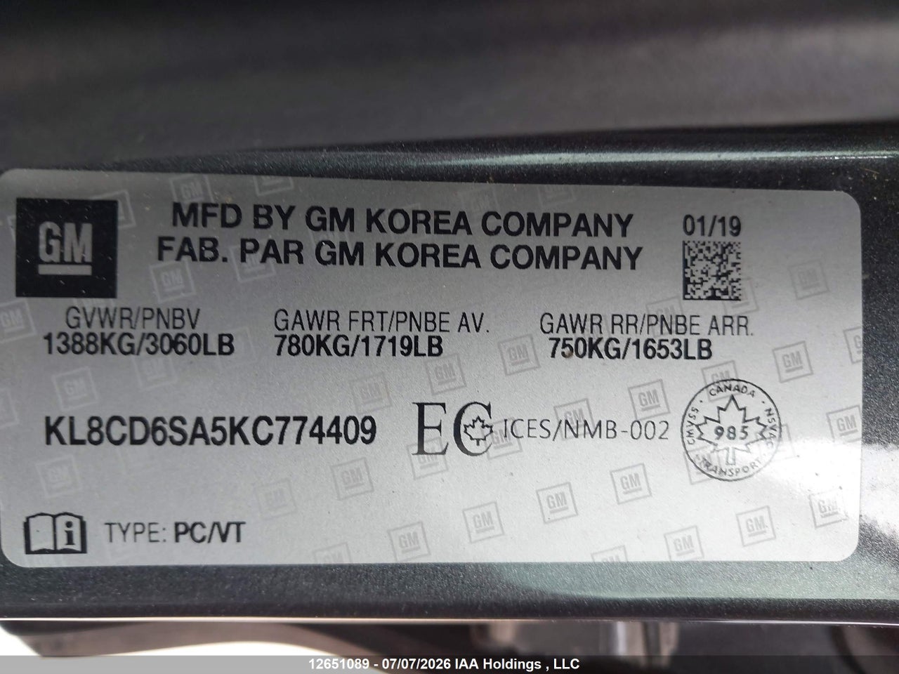 2019 CHEVROLET SPARK 1LT CVT thumbnail 10