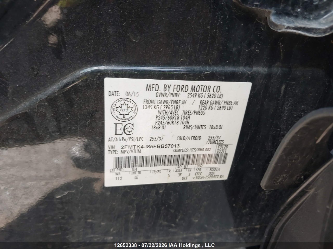 2015 FORD EDGE SEL thumbnail 10