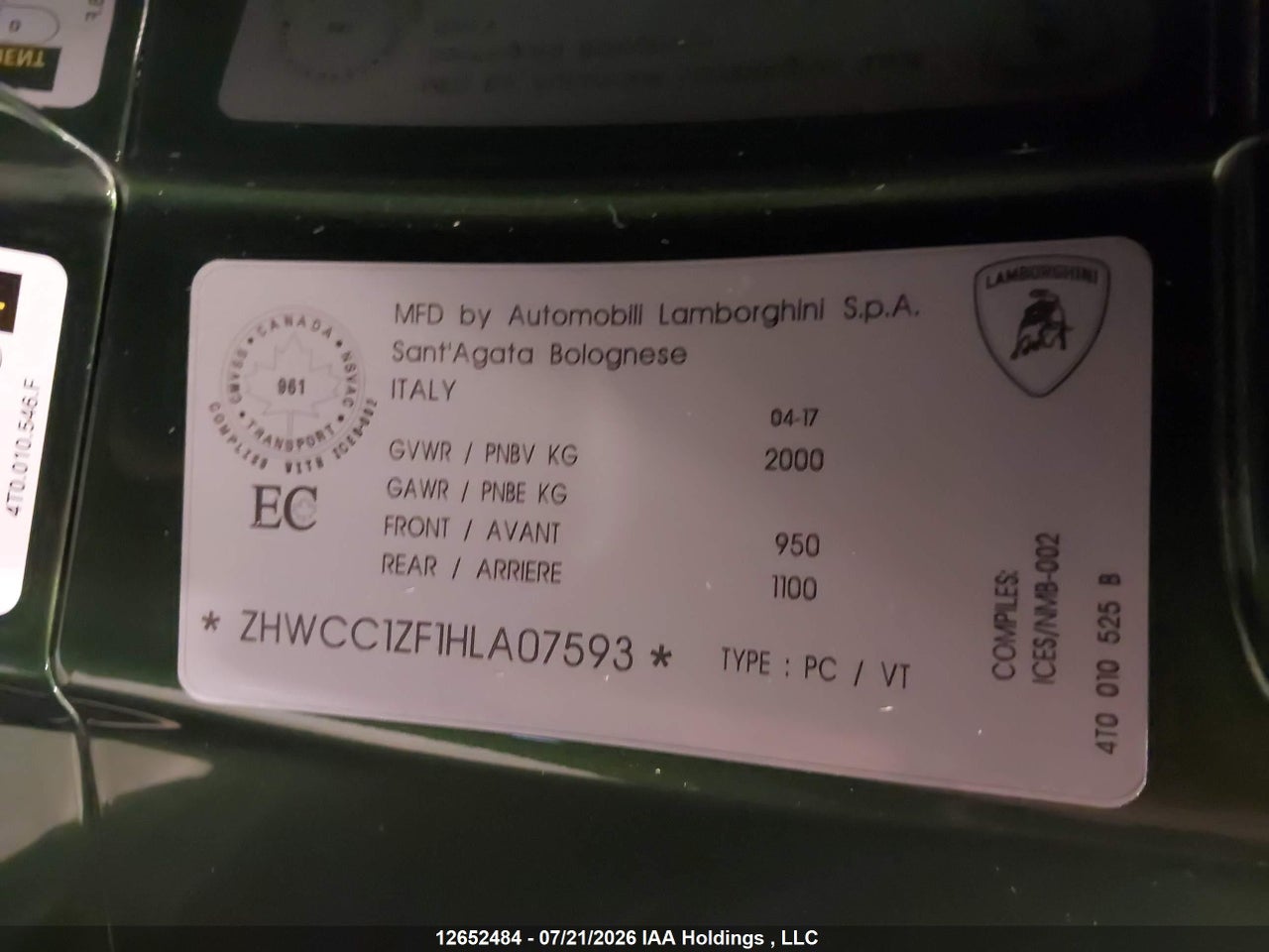 2017 LAMBORGHINI HURACAN thumbnail 10