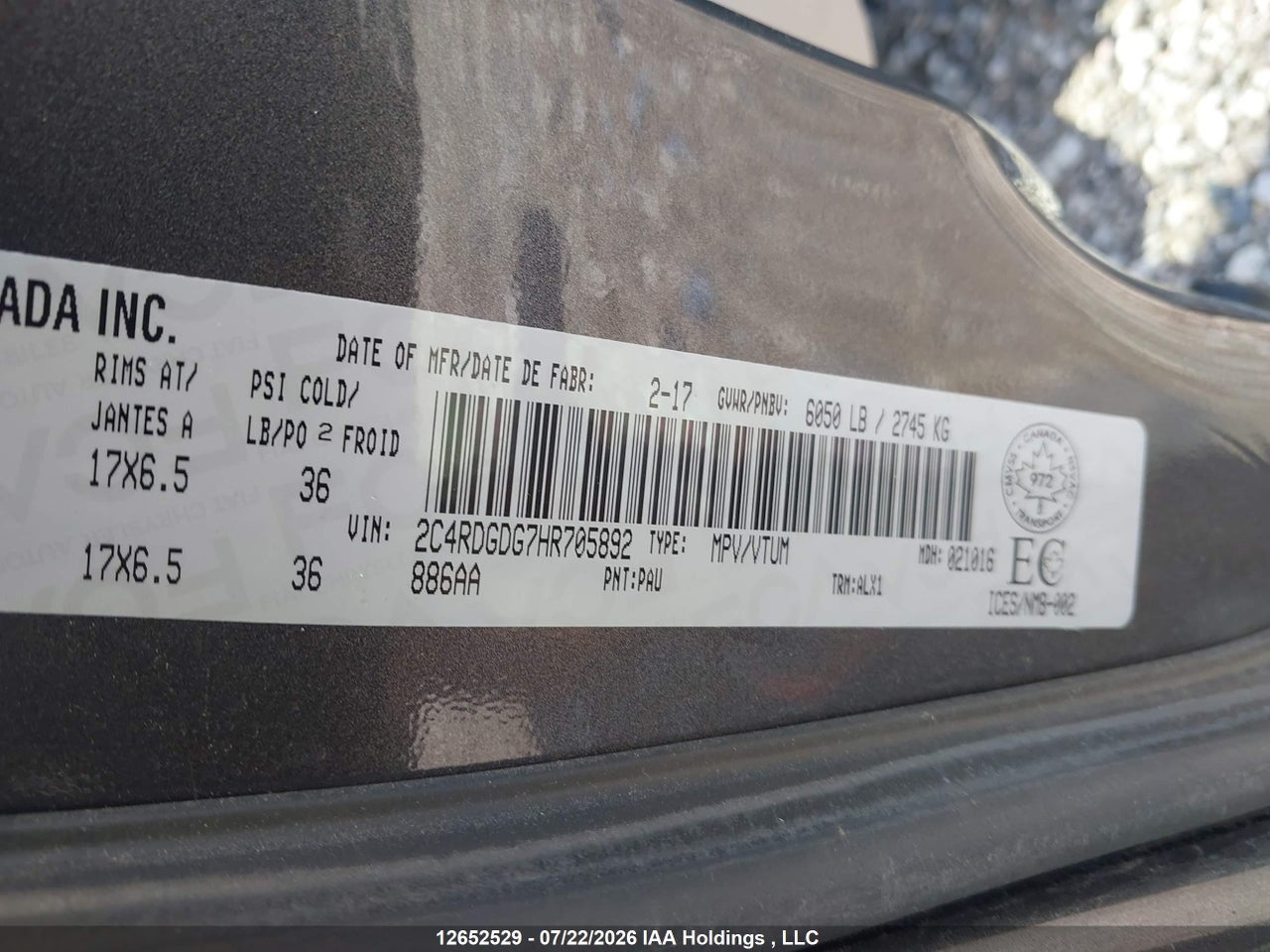 2017 DODGE GRAND CARAVAN CREW thumbnail 10