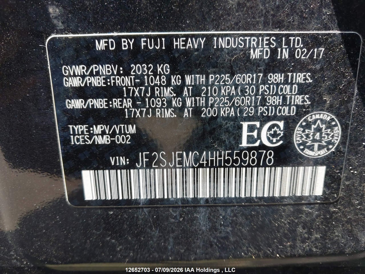 2017 SUBARU FORESTER 2.5I thumbnail 10