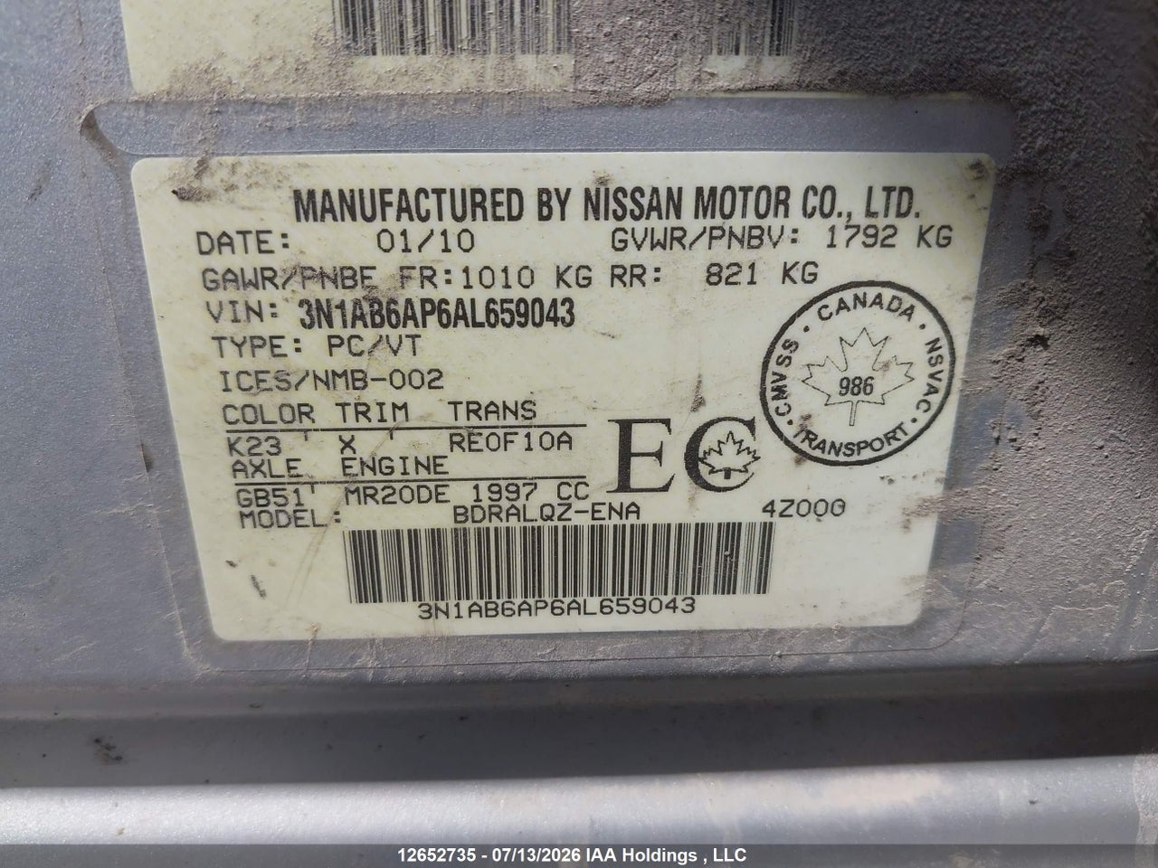 2010 NISSAN SENTRA thumbnail 10