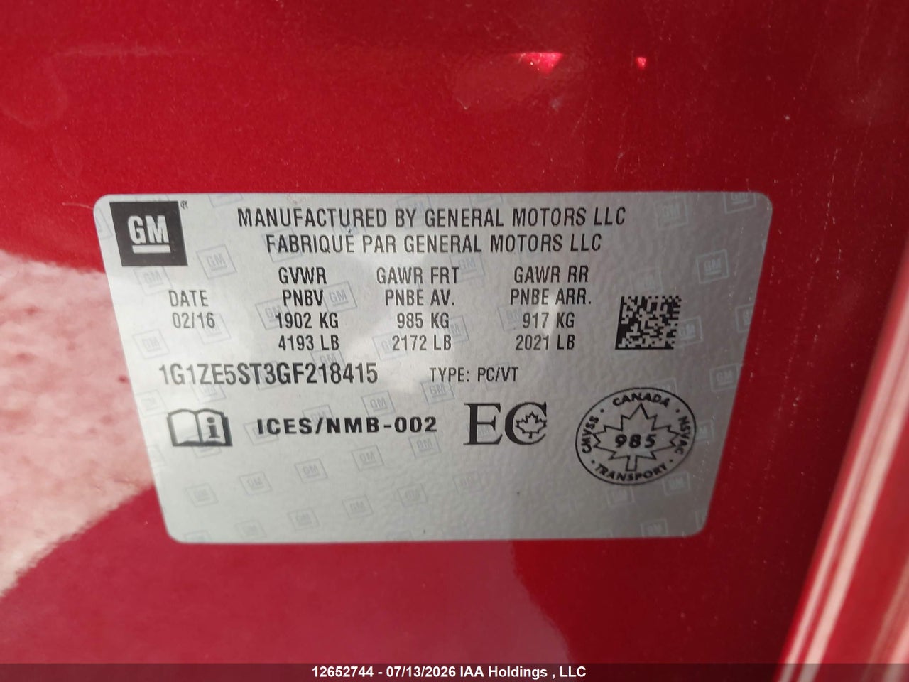 2016 CHEVROLET MALIBU LT thumbnail 10