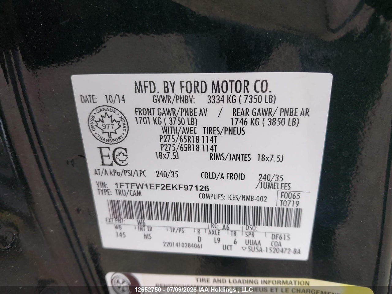 2014 FORD F150 SUPERCREW thumbnail 10