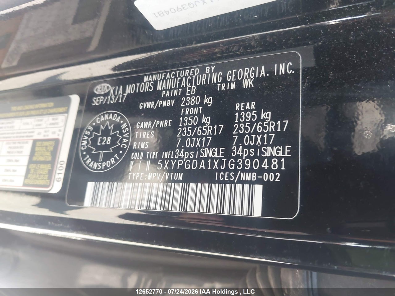 2018 KIA SORENTO 2.0L LX thumbnail 10