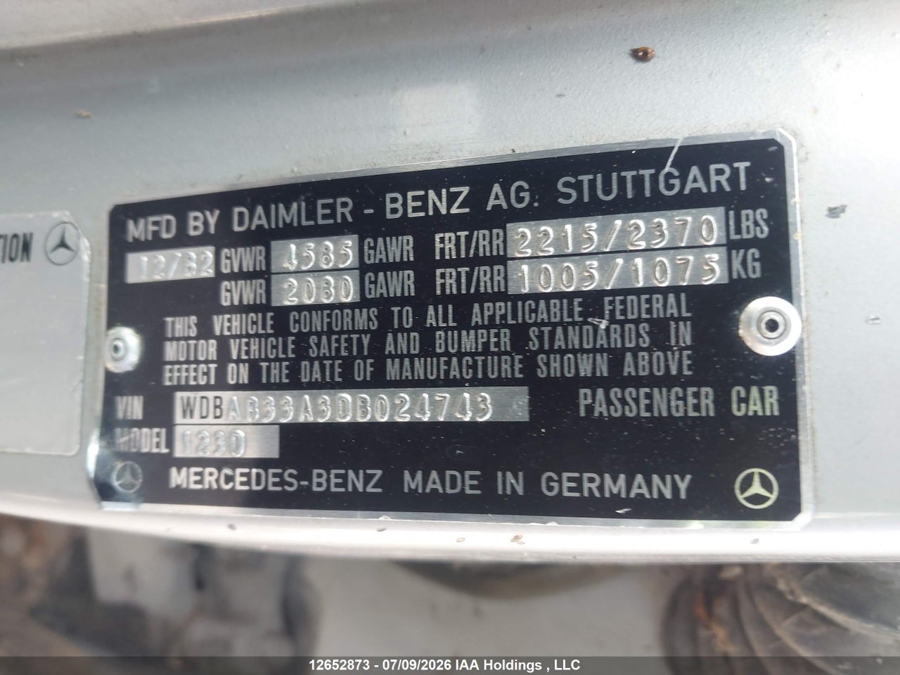 1983 MERCEDES BENZ 300 DT thumbnail 10