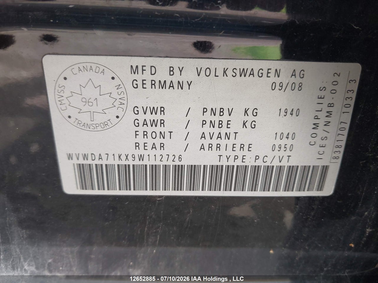 2009 VOLKSWAGEN RABBIT thumbnail 10