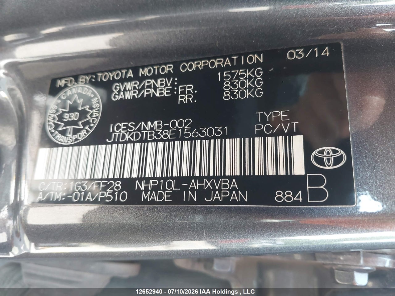 2014 TOYOTA Prius c thumbnail 10