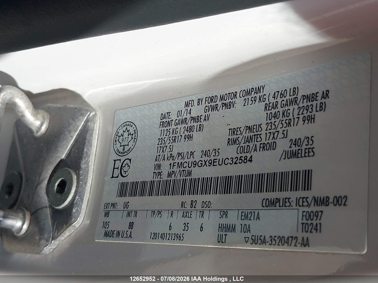 2014 FORD ESCAPE SE thumbnail 10