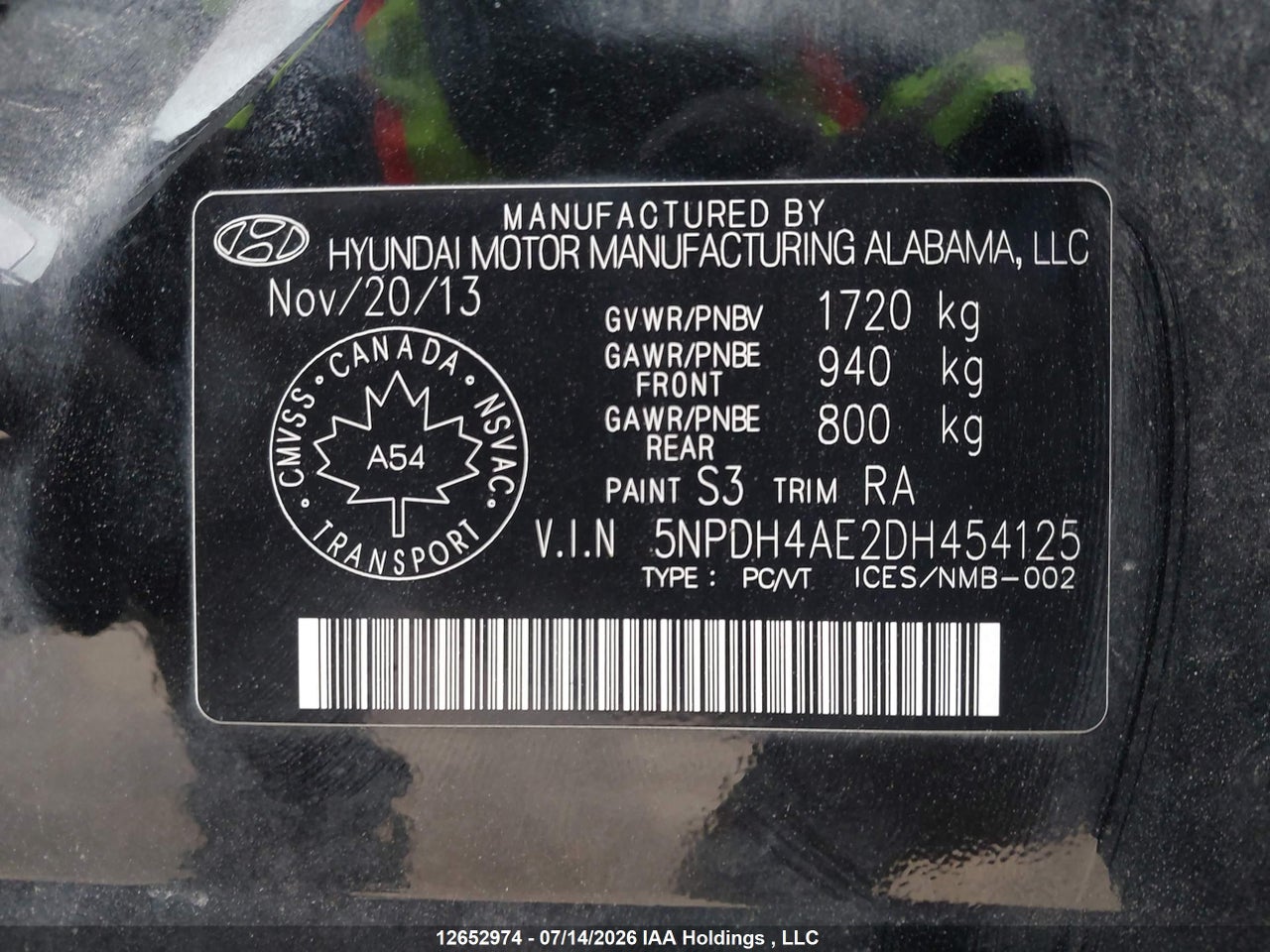 2013 HYUNDAI ELANTRA GL thumbnail 10