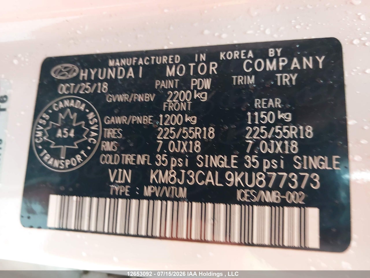2019 HYUNDAI TUCSON LIMITED/SEL/SPORT/ULTIMATE/VALUE/NIGHT thumbnail 10