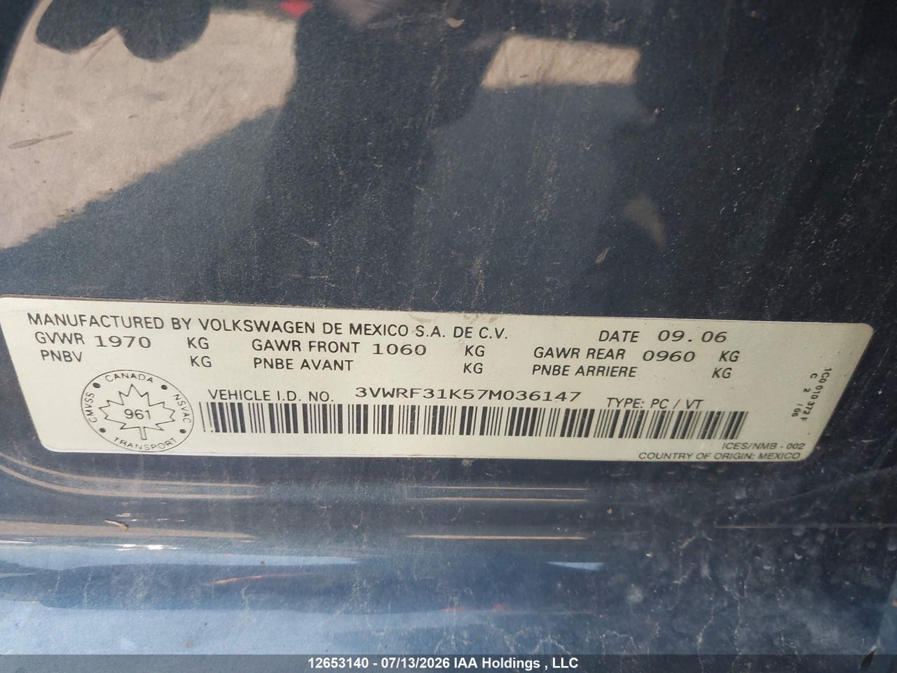 2007 VOLKSWAGEN JETTA 2.5/VALUE thumbnail 10