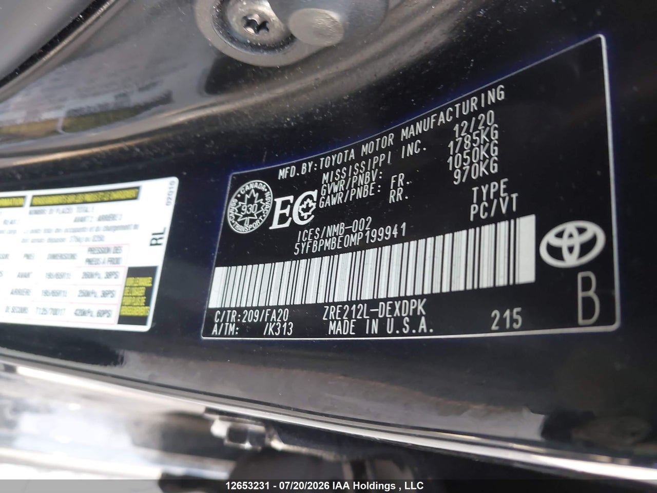 2021 TOYOTA COROLLA L thumbnail 10