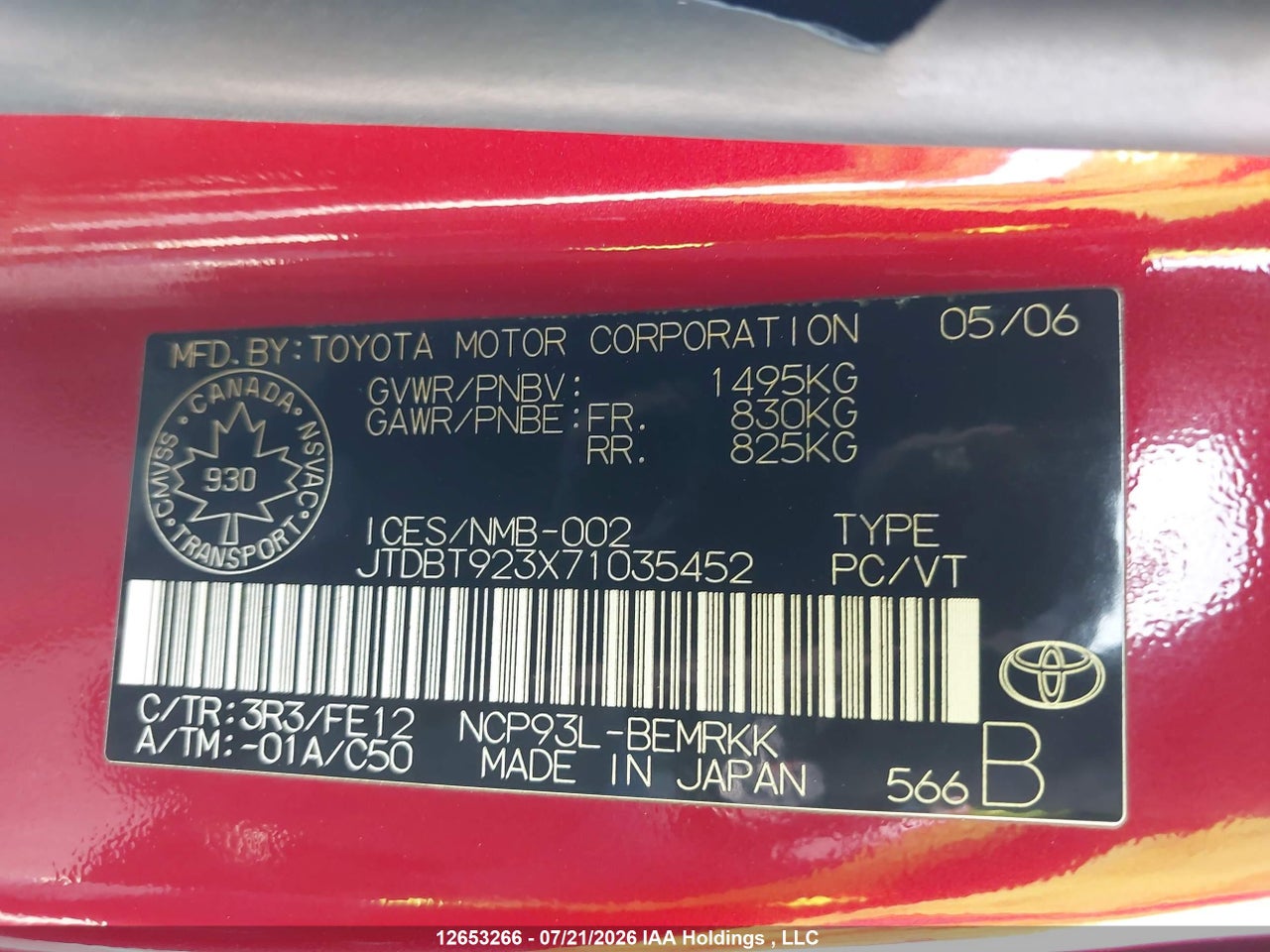 2007 TOYOTA YARIS thumbnail 10