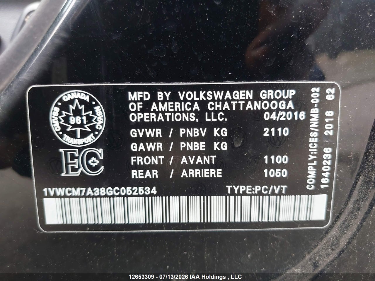 2016 VOLKSWAGEN PASSAT SEL PREMIUM thumbnail 10