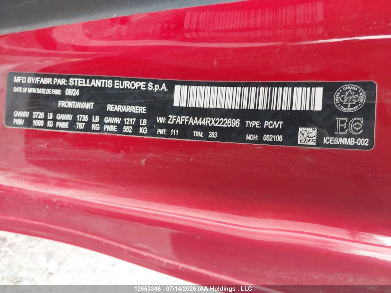 2024 FIAT 500 E RED thumbnail 10