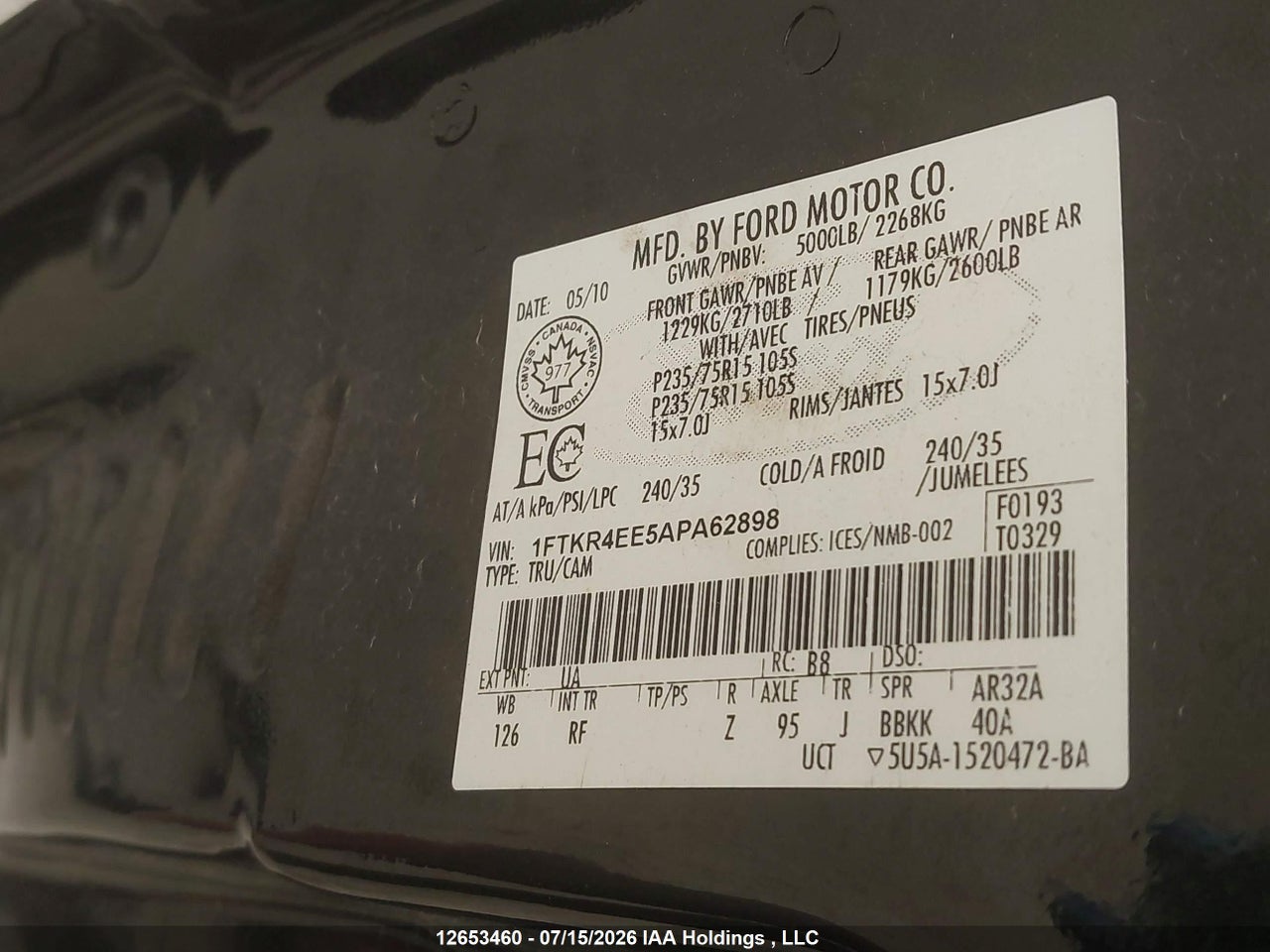 2010 FORD RANGER thumbnail 10
