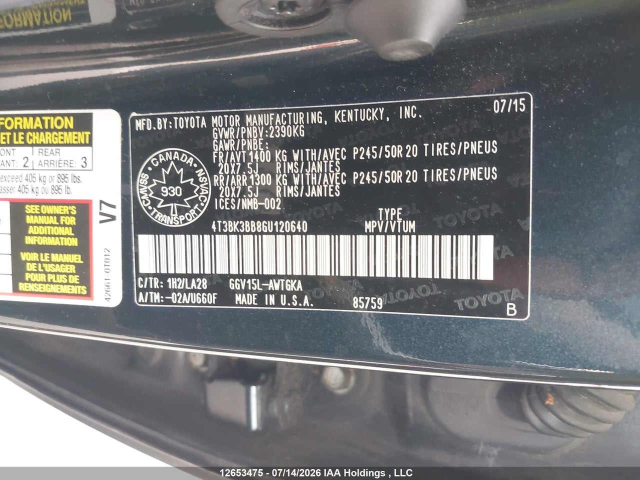 2016 TOYOTA VENZA BASE V6 thumbnail 10