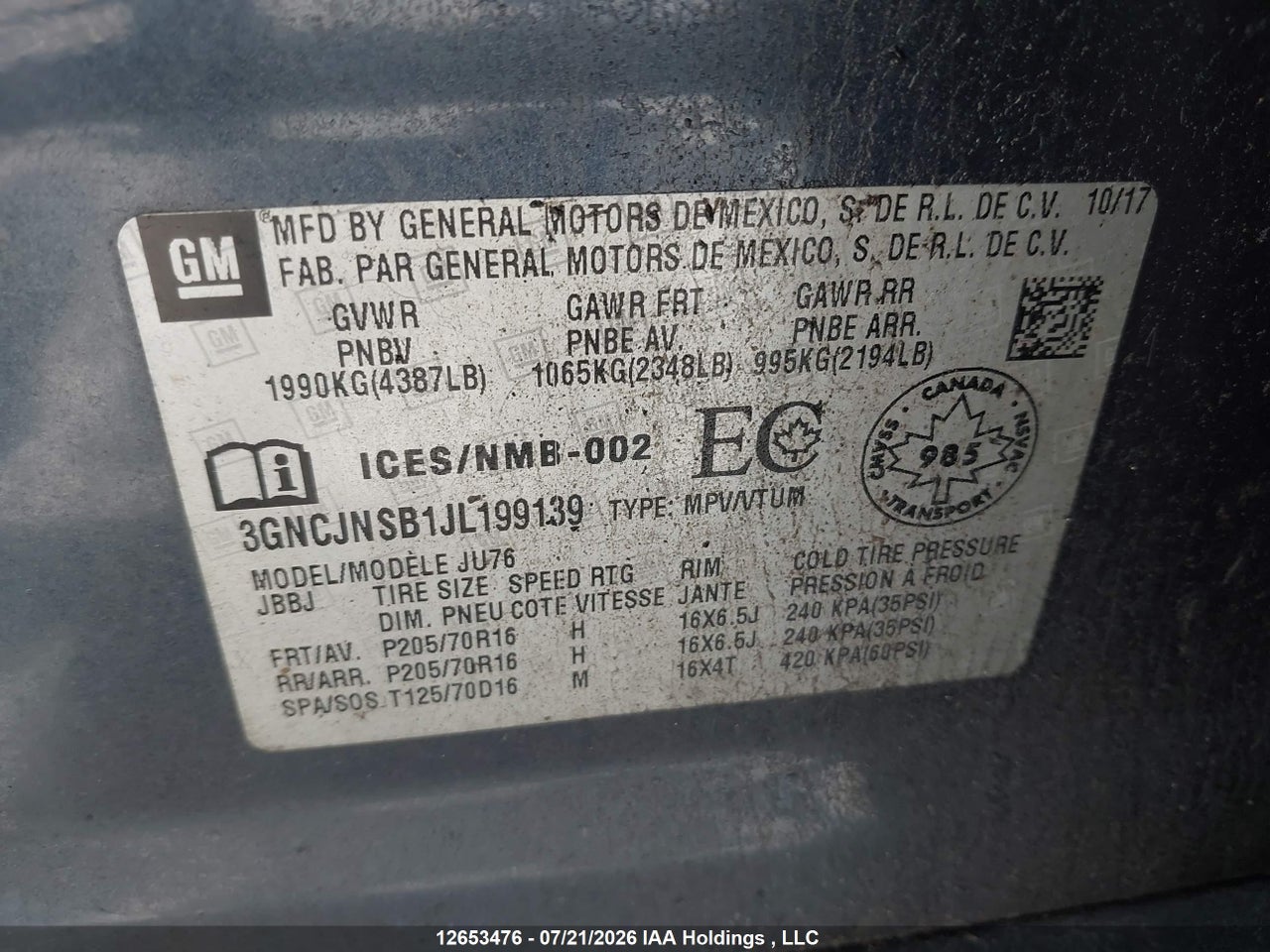 2018 CHEVROLET TRAX LS thumbnail 10