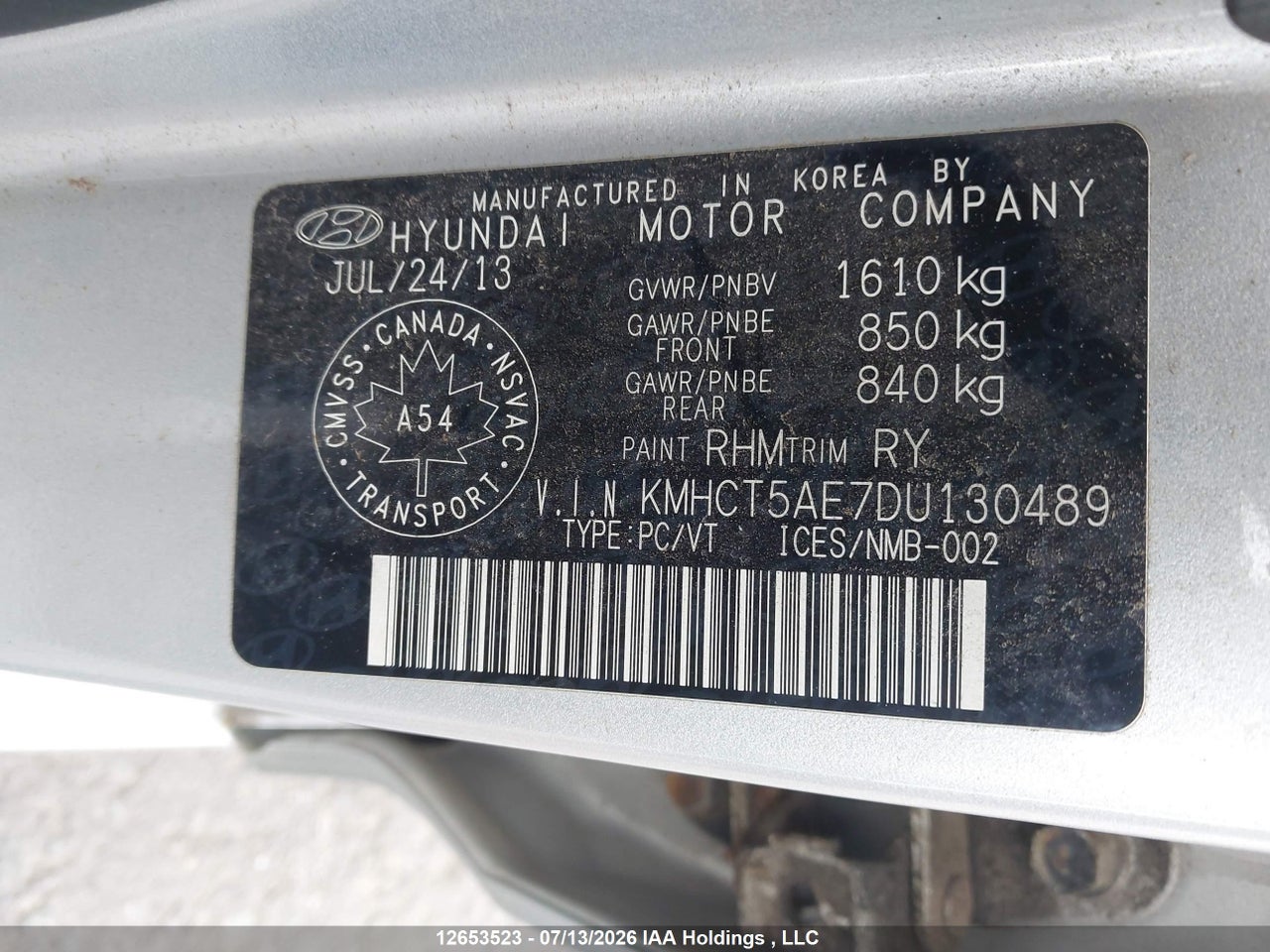 2013 HYUNDAI ACCENT GLS/GS thumbnail 10