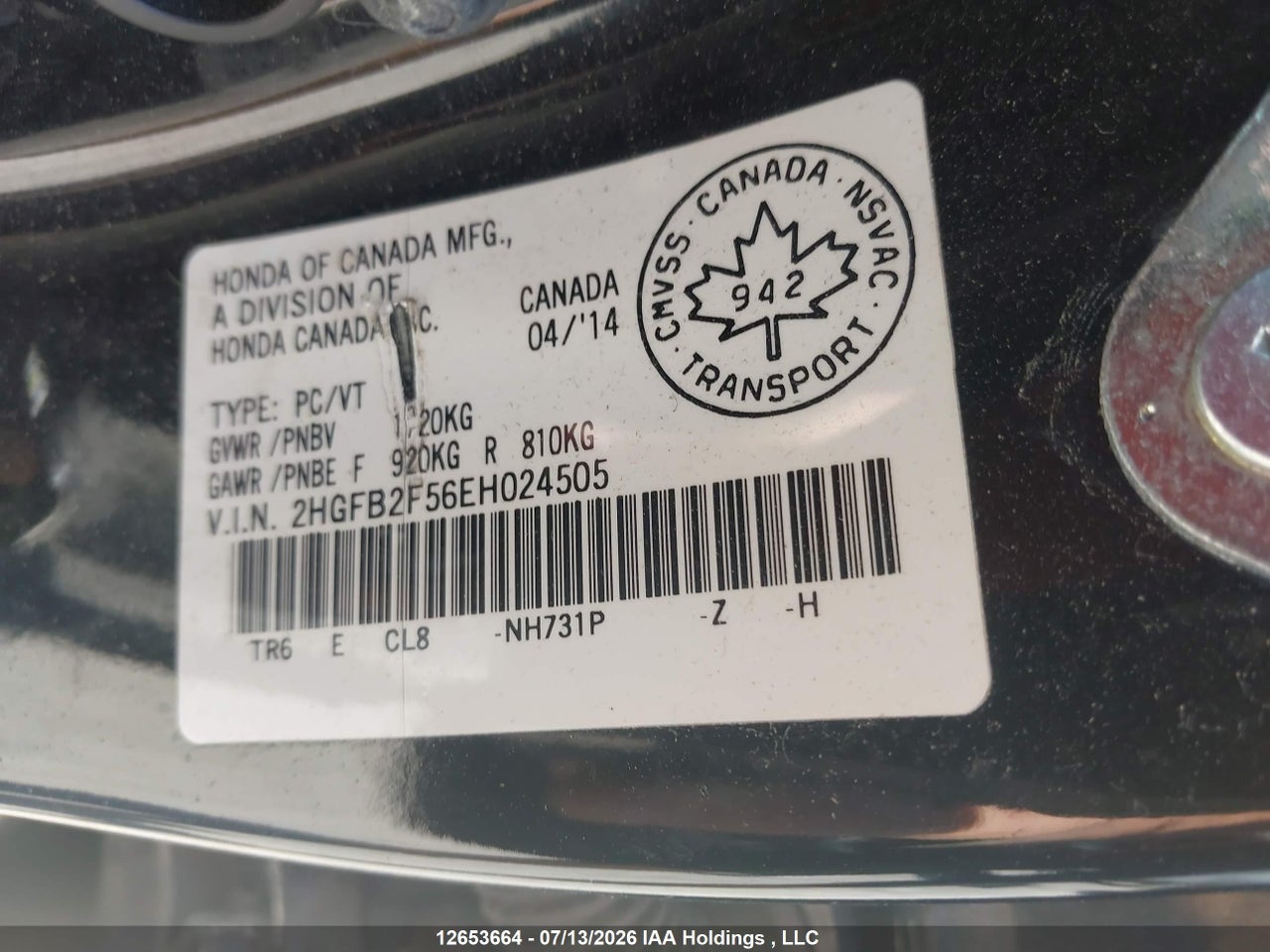 2014 HONDA CIVIC EX 4DR thumbnail 10